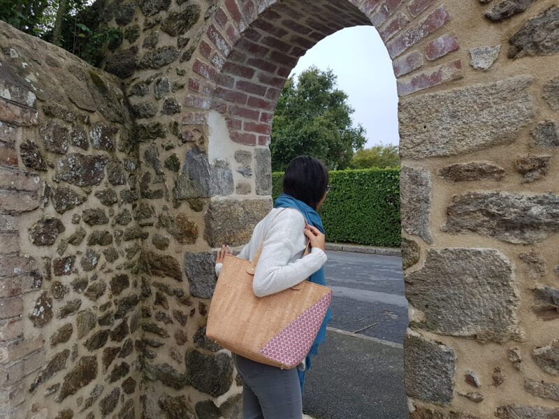 Cabas liège et coton porté (1)